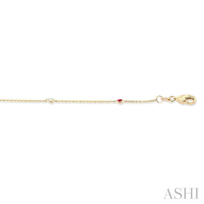 Alternate Gemstone & Diamond Station Chain Bracelet