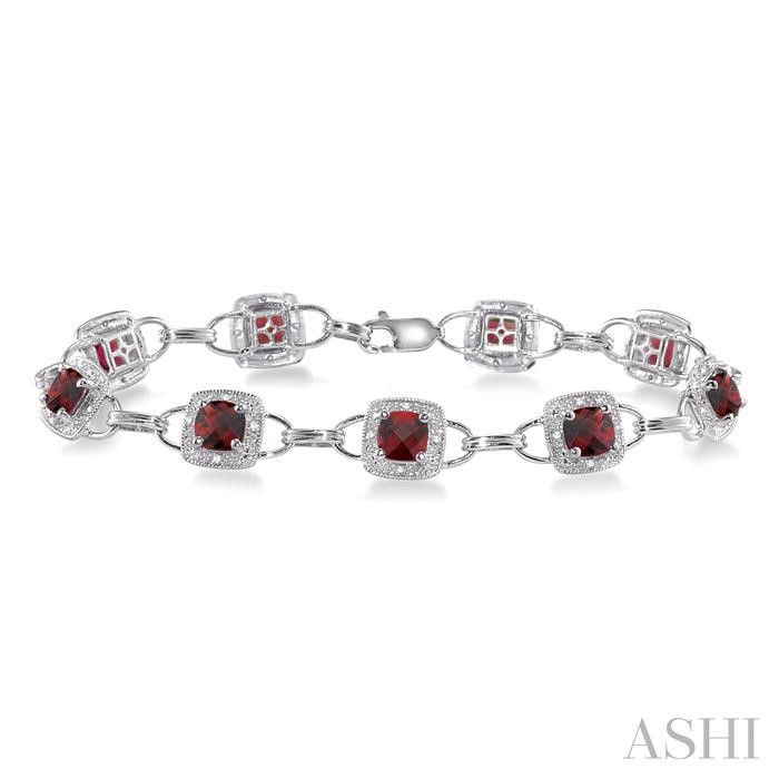 CUSHION SHAPE GEMSTONE & HALO DIAMOND BRACELET