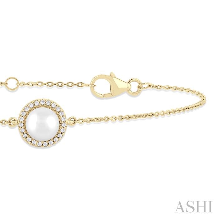 Pearl & Petite Halo Diamond Fashion Chain Bracelet-2