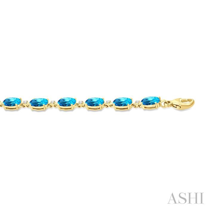 Oval Shape Gemstone & Diamond Bracelet-3