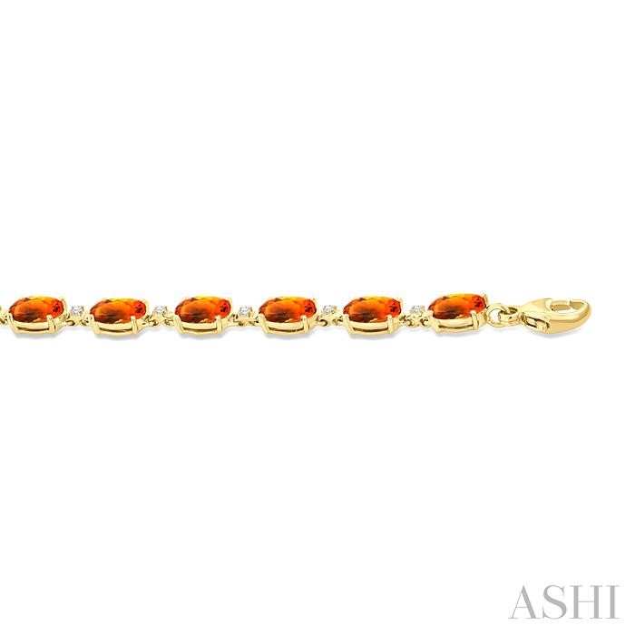 Oval Shape Gemstone & Diamond Bracelet-3