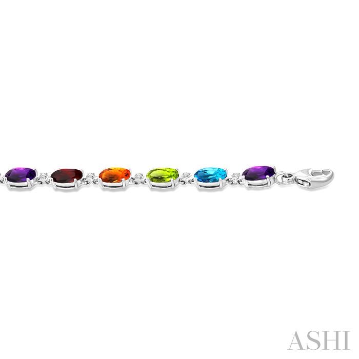 Oval Shape Gemstone & Diamond Bracelet-3