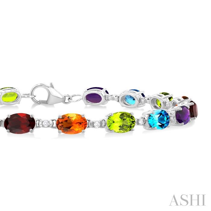 Oval Shape Gemstone & Diamond Bracelet-2