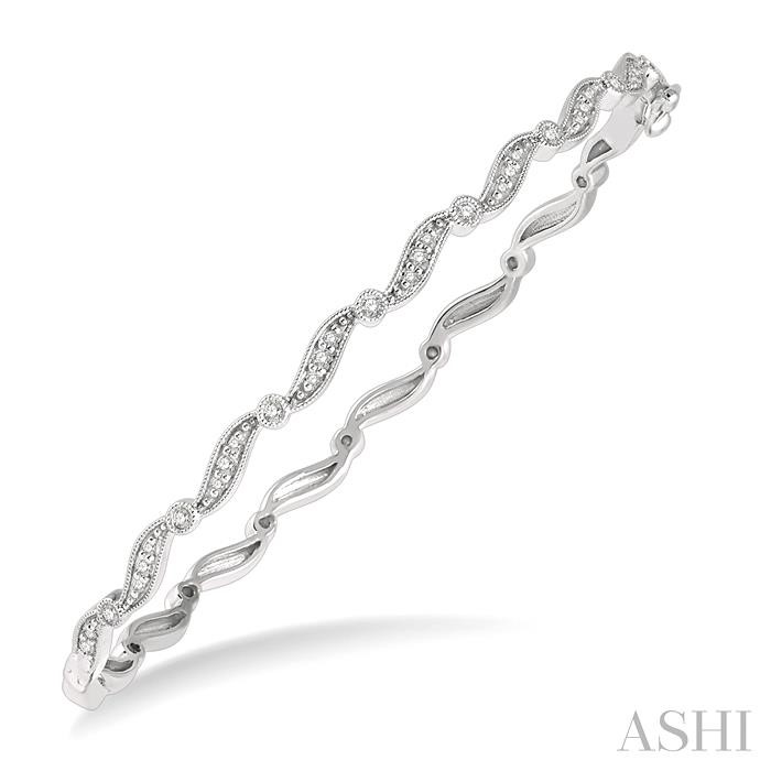 Wave Stackable Diamond Bangle