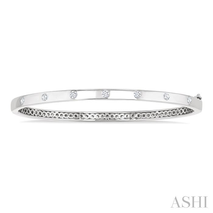Flush Bezel Set Diamond Fashion Bangle-2