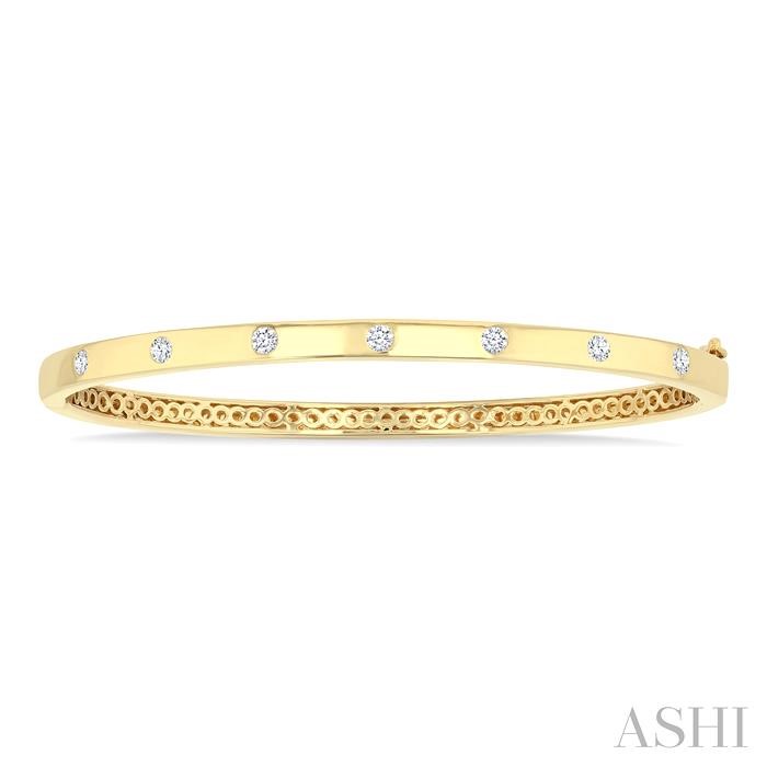 Flush Bezel Set Diamond Fashion Bangle-2