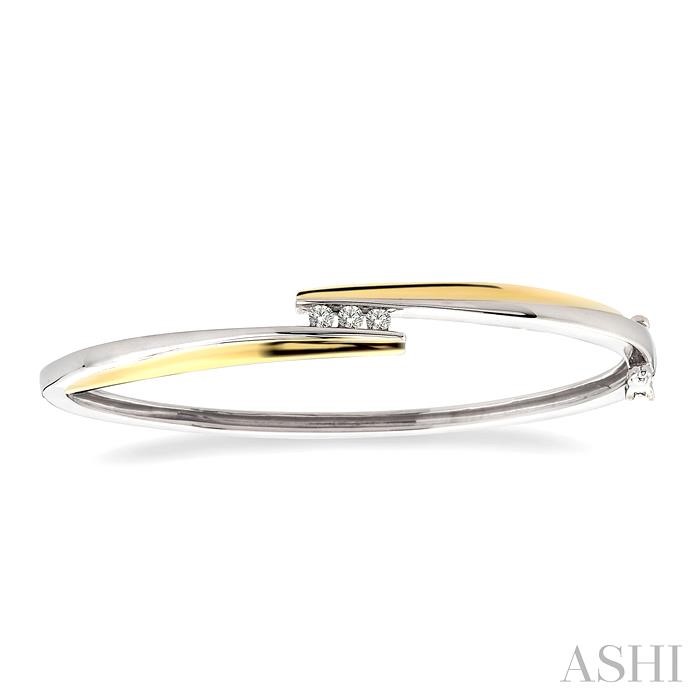 3 Stone Channel Set Diamond Bangle-2