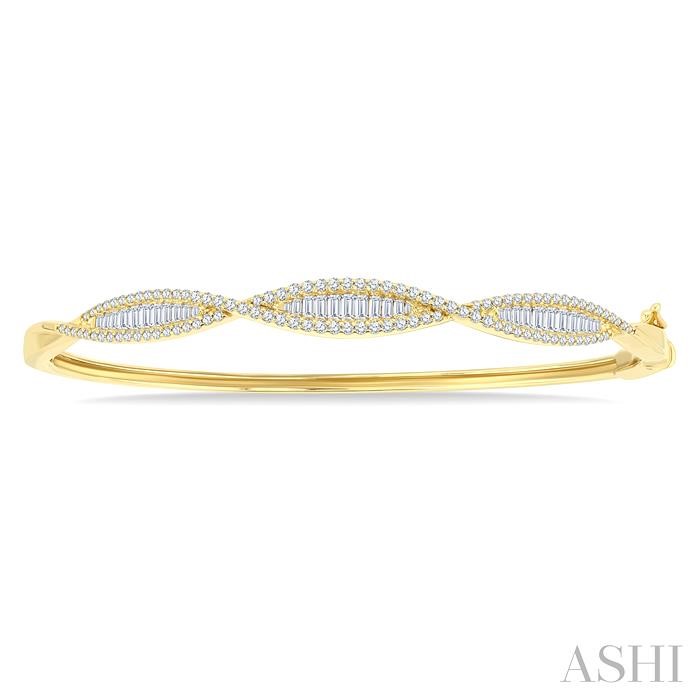 Swirl Baguette Diamond Fashion Bangle-2