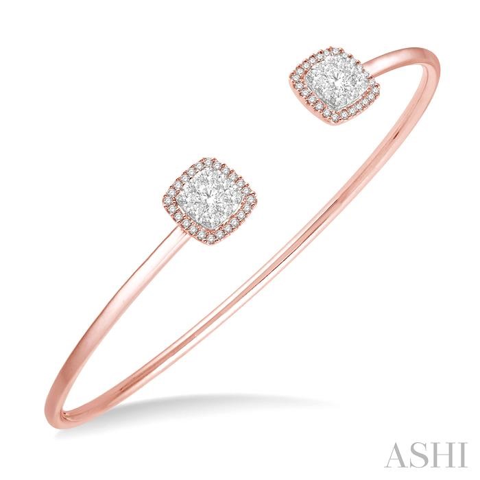 STACKABLE HALO LOVEBRIGHT ESSENTIAL DIAMOND OPEN CUFF BANGLE