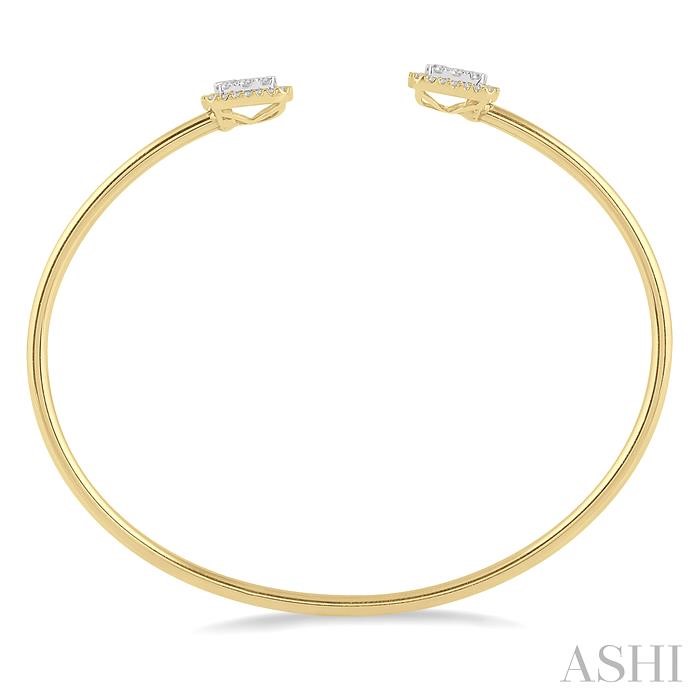 Stackable Cushion Shape Halo Lovebright Essential Diamond Open Cuff Bangle-3