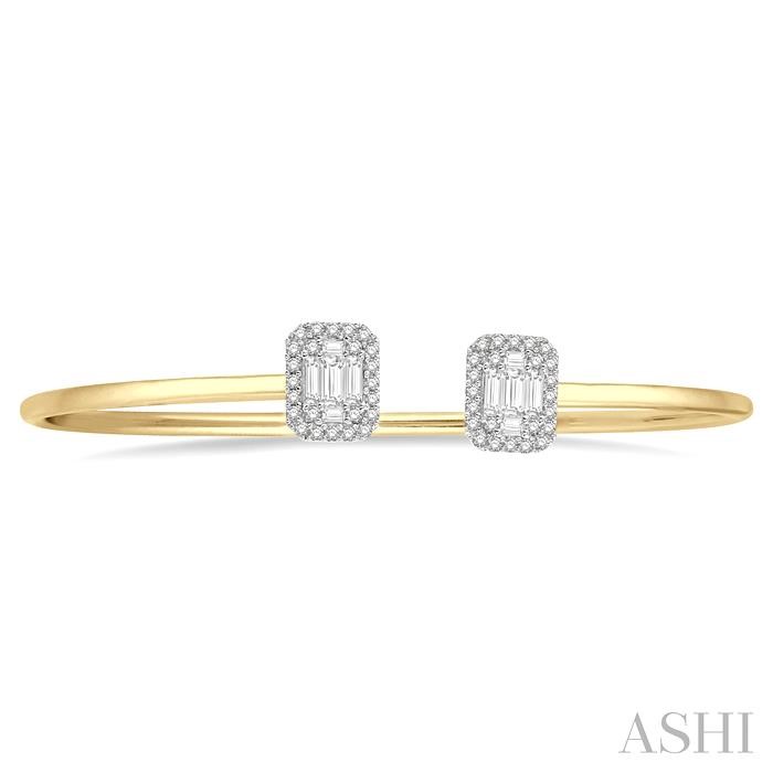 Stackable Halo Fusion Diamond Open Cuff Bangle-2