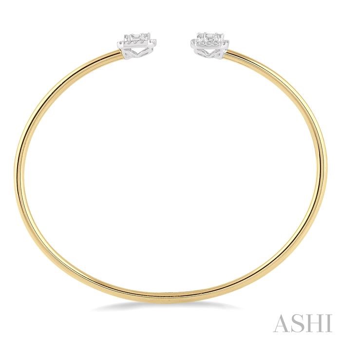 Stackable Halo Fusion Diamond Open Cuff Bangle-3