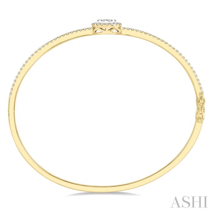 Stackable Round Shape Halo Lovebright Essential Diamond Bangle-3