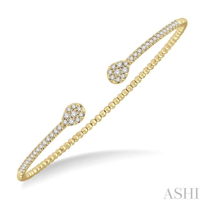 STACKABLE PEAR SHAPE DIAMOND OPEN CUFF BANGLE