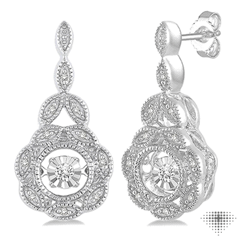 SILVER EMOTION DIAMOND FASHION EARRINGS