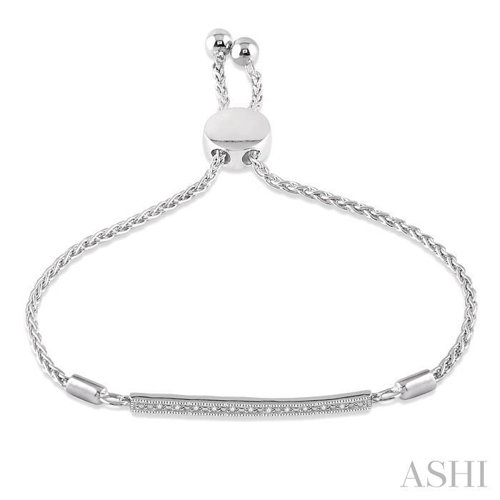 Silver Bar Diamond Lariat Bracelet-3