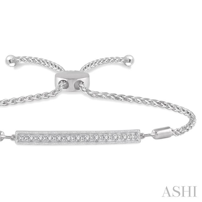 Silver Bar Diamond Lariat Bracelet-2