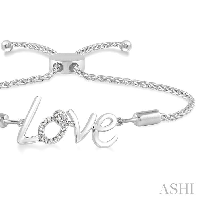 Silver Love Diamond Lariat Bracelet-2