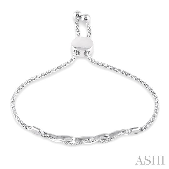 Silver Swirl Diamond Lariat Bracelet-3