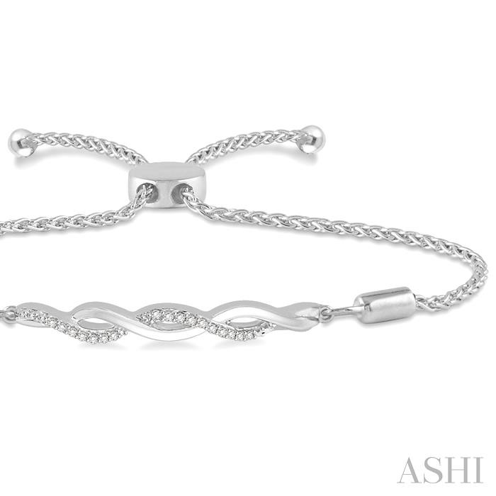 Silver Swirl Diamond Lariat Bracelet-2