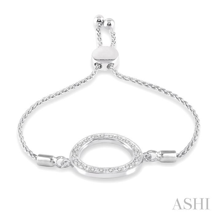 Silver Circle Diamond Lariat Bracelet-3