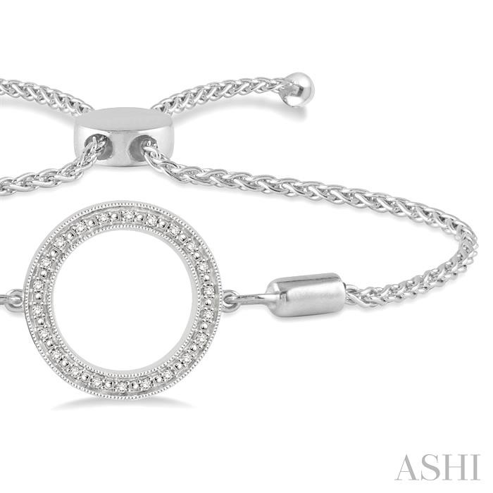 Silver Circle Diamond Lariat Bracelet-2