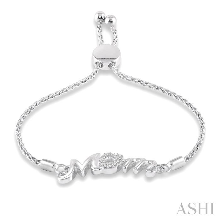 Silver Mom Diamond Lariat Bracelet-3