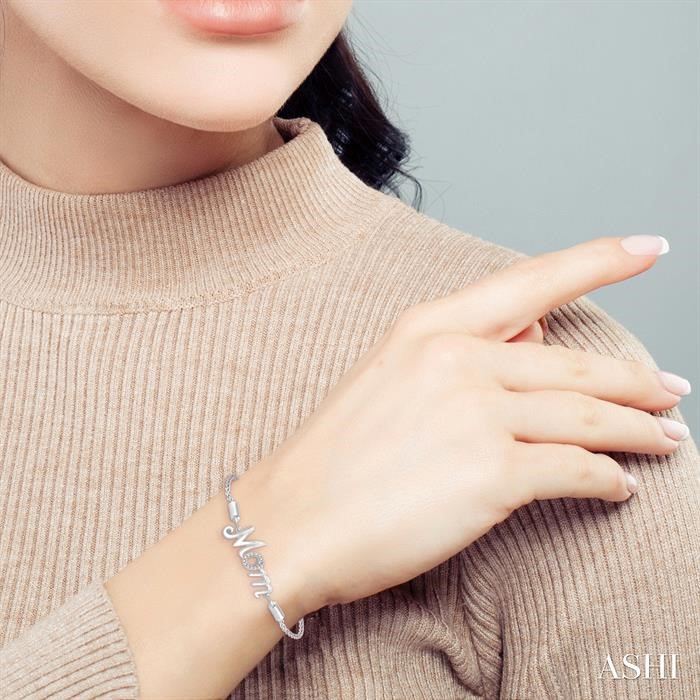 Silver Mom Diamond Lariat Bracelet-4
