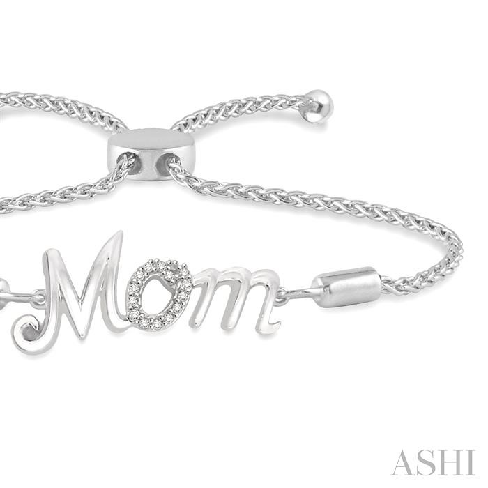 Silver Mom Diamond Lariat Bracelet-2