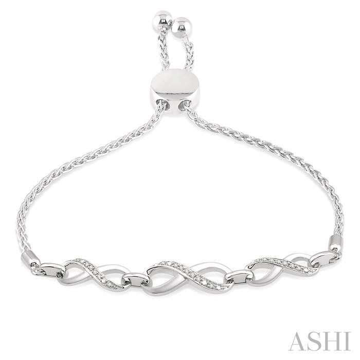 Silver Infinity Diamond Lariat Bracelet-3