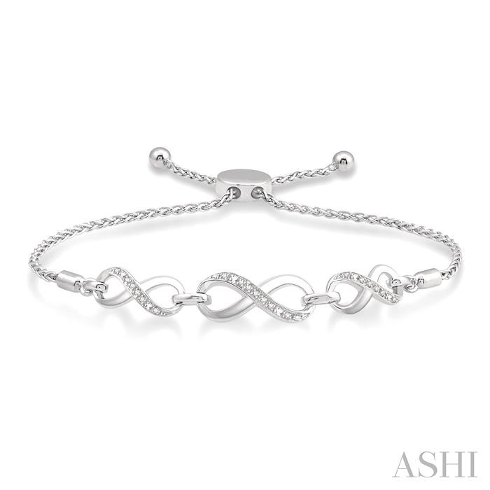 SILVER INFINITY DIAMOND LARIAT BRACELET