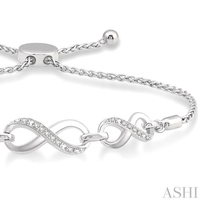 Silver Infinity Diamond Lariat Bracelet-2