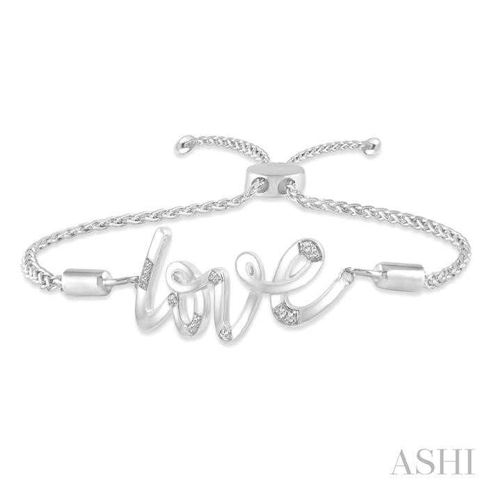 Silver Love Diamond Lariat Bracelet-3