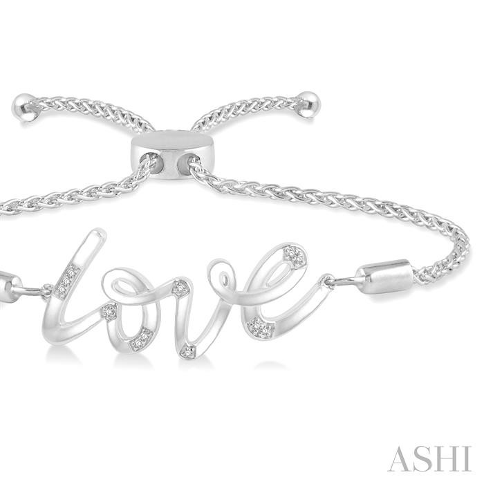Silver Love Diamond Lariat Bracelet-2