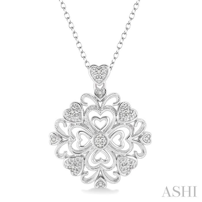 SILVER HEART SHAPE DIAMOND FASHION PENDANT