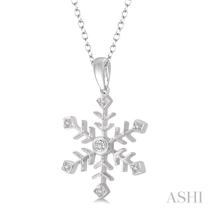 Silver Snow Flake Diamond Fashion Pendant-2