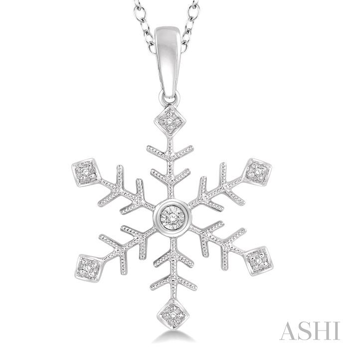 Silver Snow Flake Diamond Fashion Pendant-3