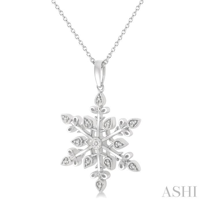 Silver Snow Flake Diamond Fashion Pendant-2