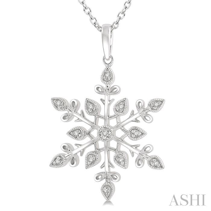 Silver Snow Flake Diamond Fashion Pendant-3