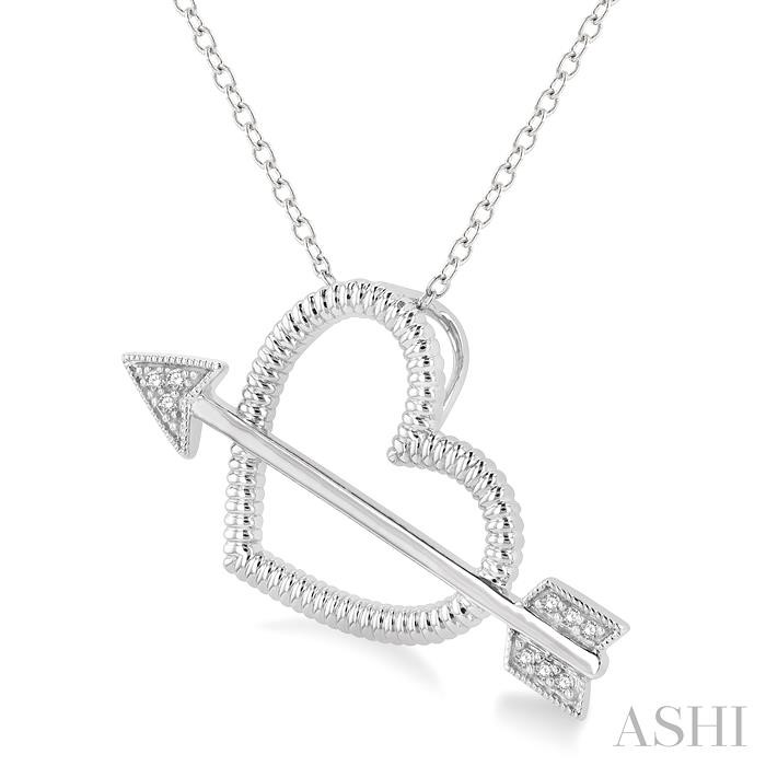 Silver Arrow & Heart Shape Diamond Fashion Pendant-2