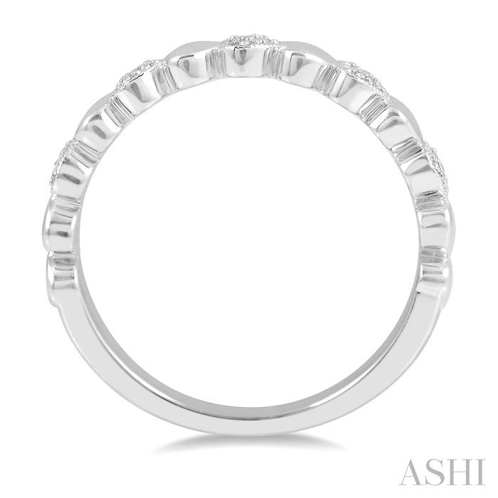 Silver Puffed Heart Shape Diamond Band-3