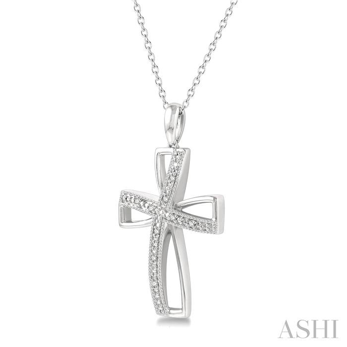 Silver Cross Diamond Fashion Pendant-2