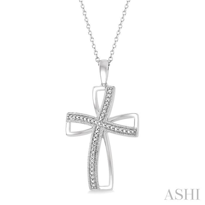 Silver Cross Diamond Fashion Pendant