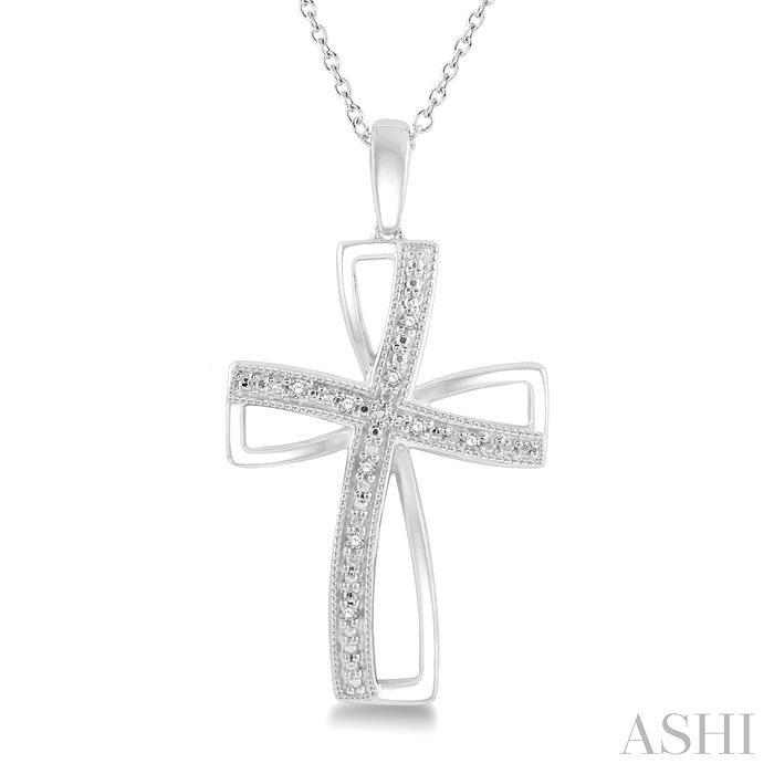 Silver Cross Diamond Fashion Pendant-3