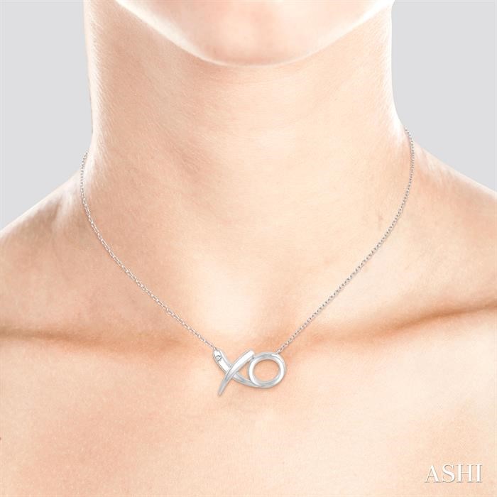 Silver X & O Diamond Fashion Pendant-4