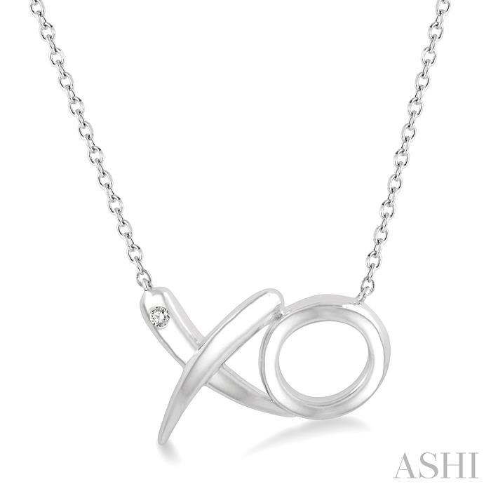 SILVER X & O DIAMOND FASHION PENDANT