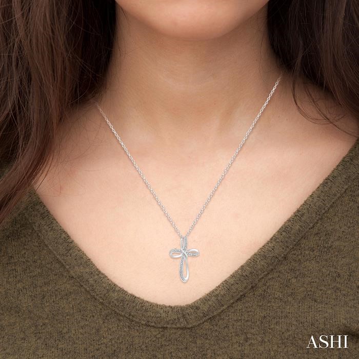 Silver Cross Diamond Fashion Pendant-4