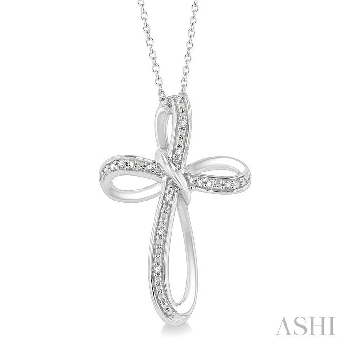 SILVER CROSS DIAMOND PENDANT