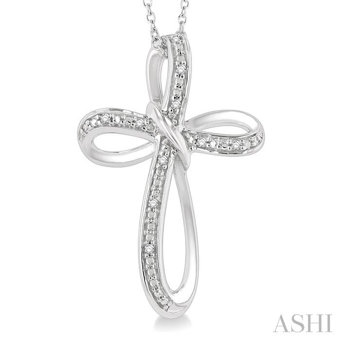 Silver Cross Diamond Fashion Pendant-3