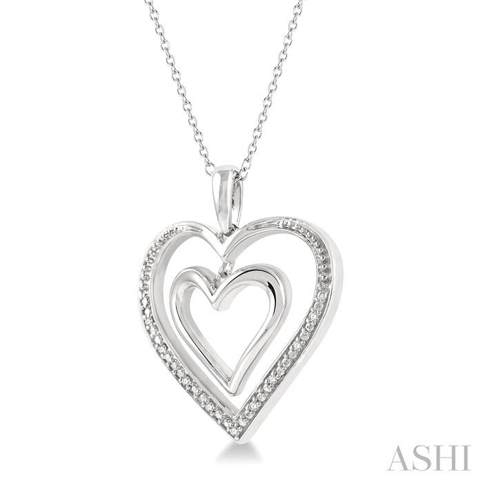 Silver Double Heart Shape Diamond Fashion Pendant-2